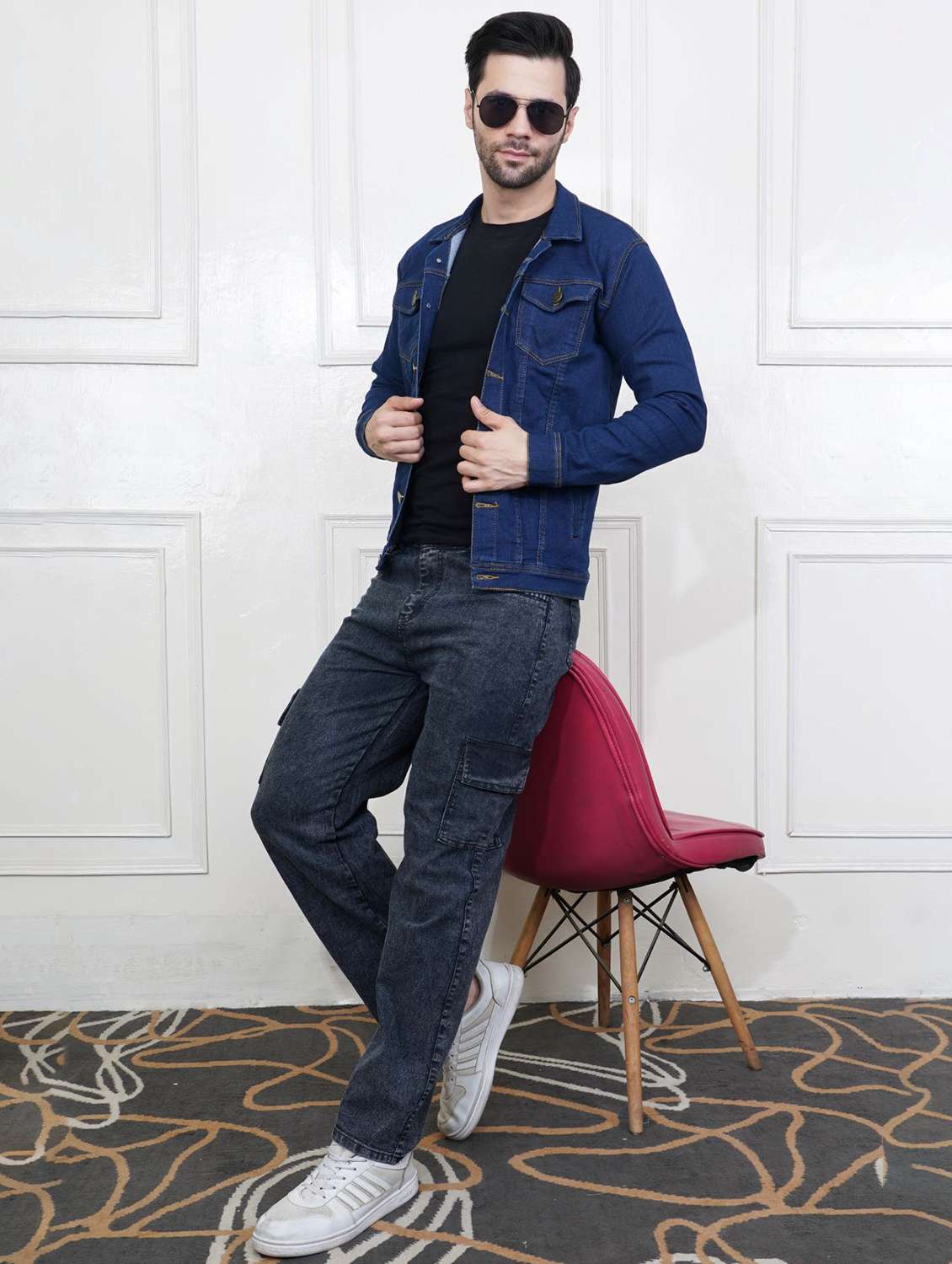 men solid long sleeve regualr fit denim jacket - 22251276 -  Standard Image - 3