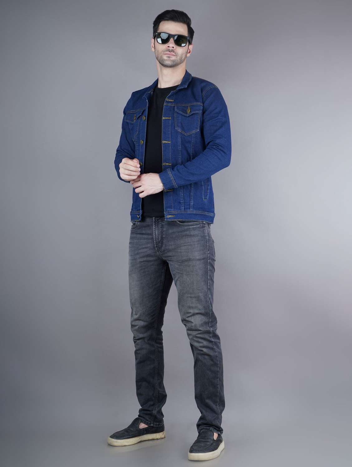 men solid long sleeve regualr fit denim jacket - 22251286 -  Standard Image - 3