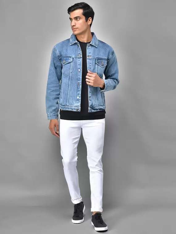 men solid long sleeve regualr fit denim jacket - 22251297 -  Standard Image - 3