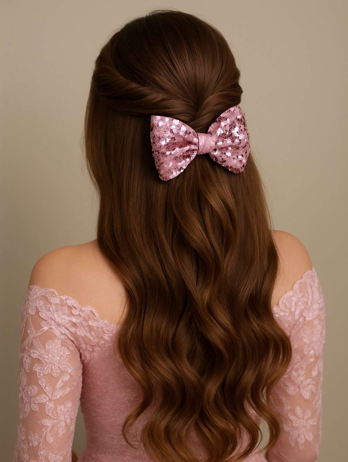 women embellished bow hair clip