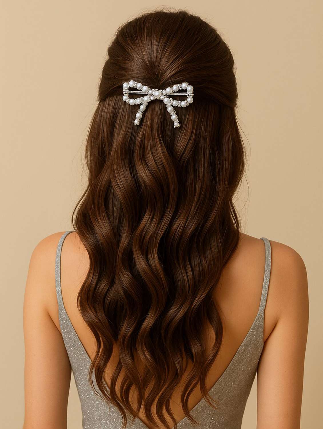 women embellished bow hair clip