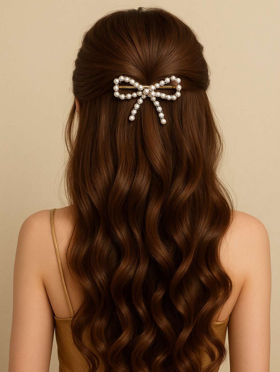 women embellished bow hair clip