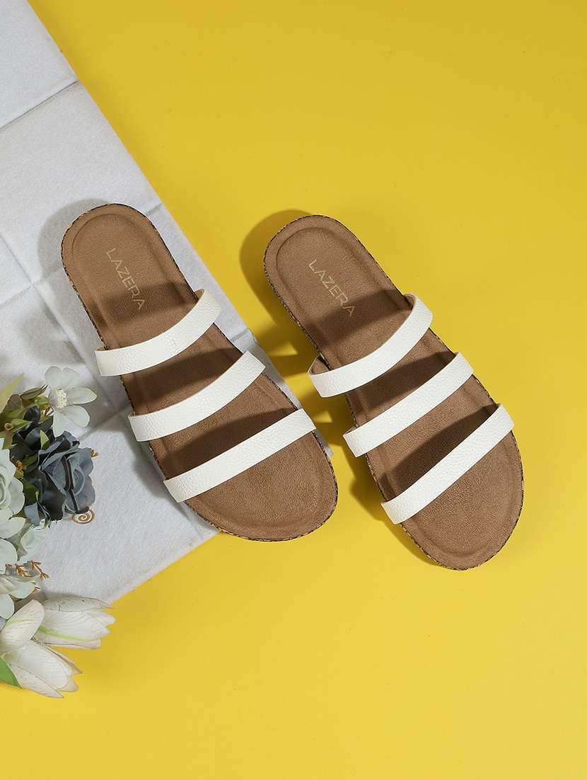 women slip on flat sandal