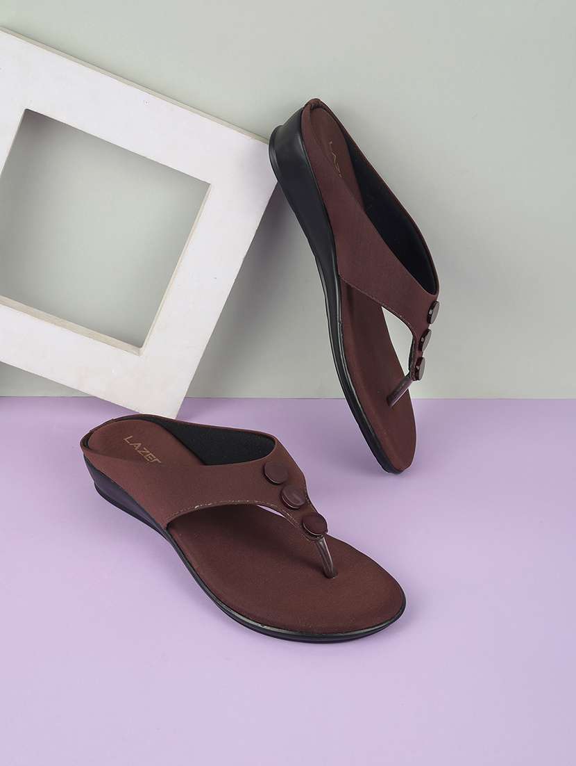 women solid slip on wedge