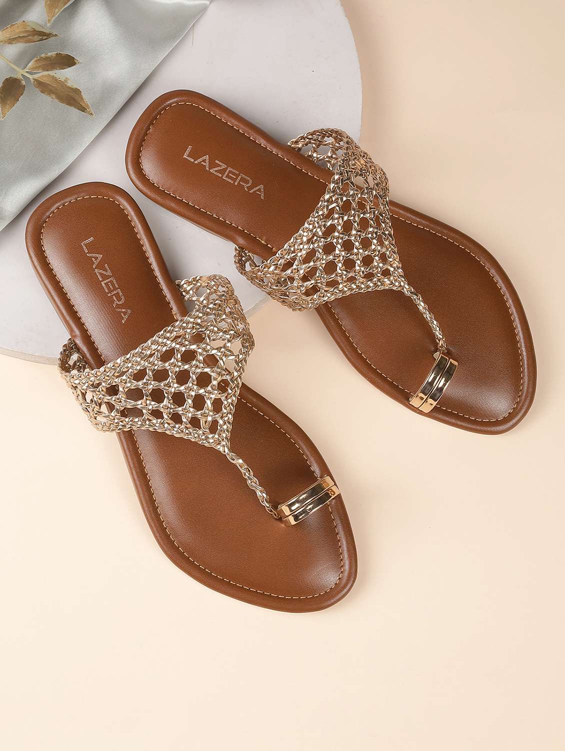 women solid slip on flat sandal