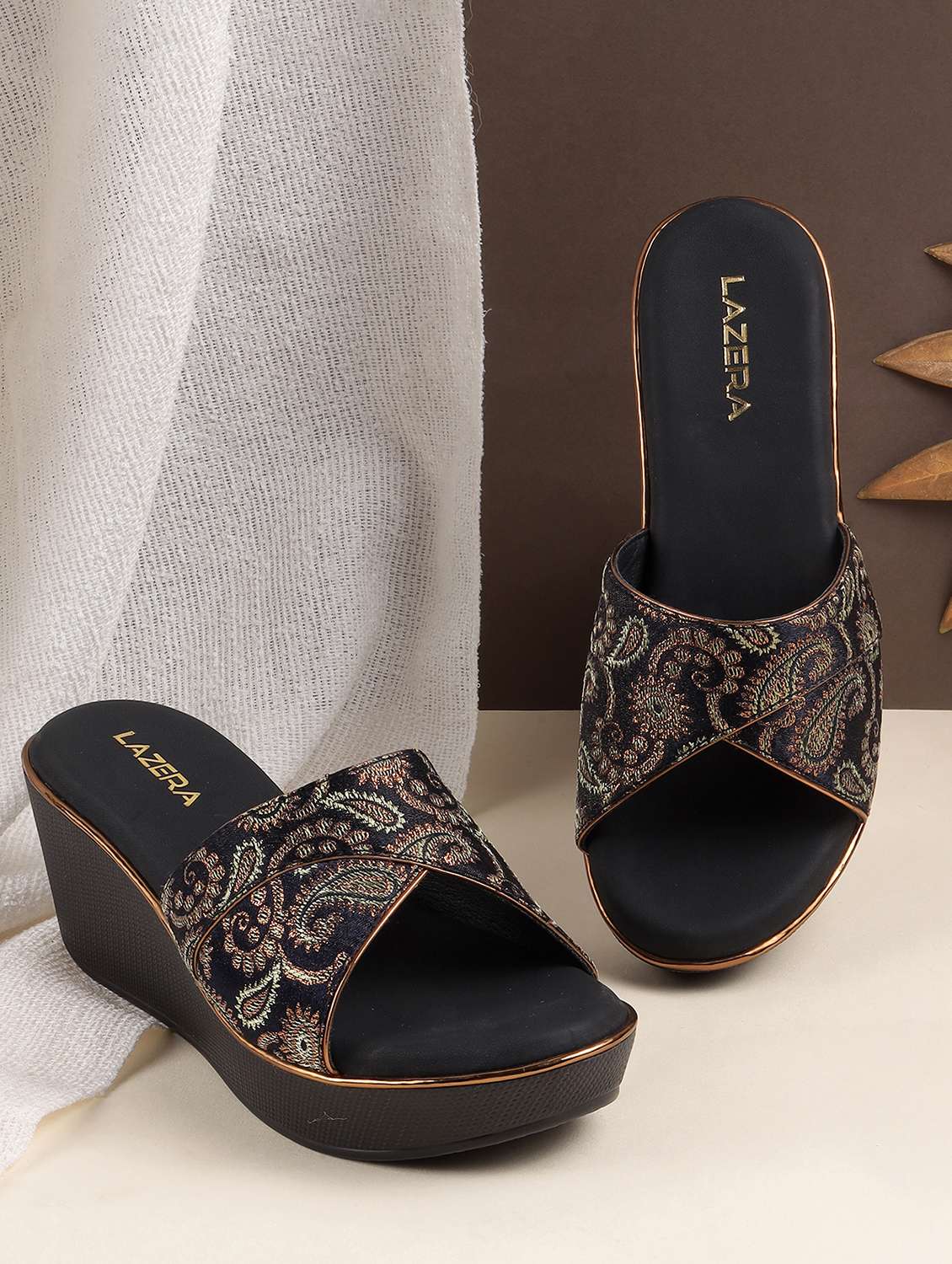 women slip on platform wedges