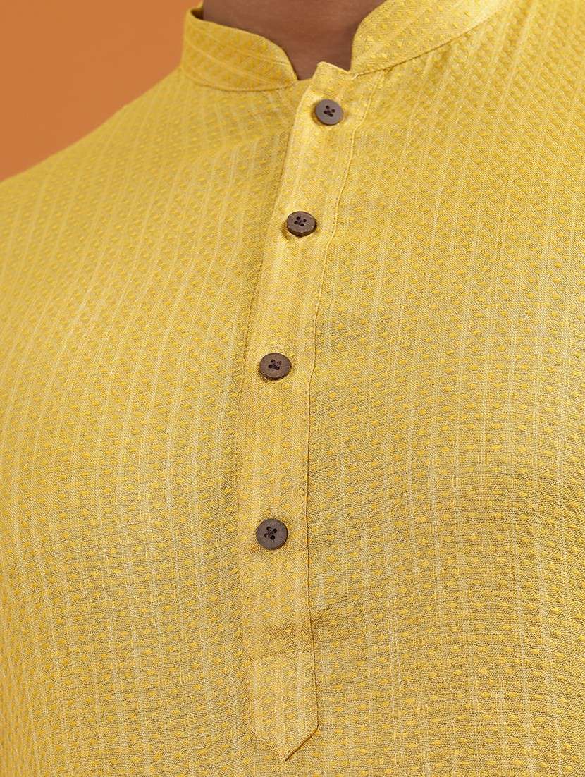 men self design mandarin neck long kurta - 22251972 -  Standard Image - 5