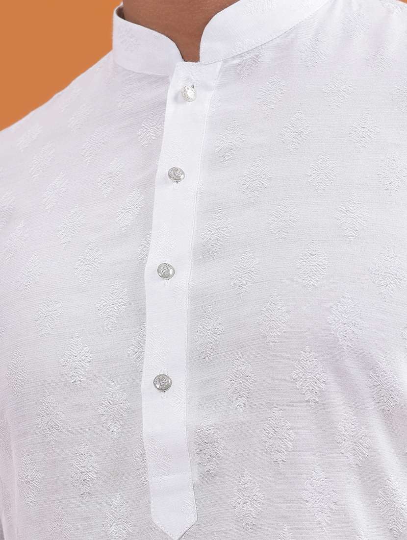 men self design mandarin neck long kurta - 22251973 -  Standard Image - 5