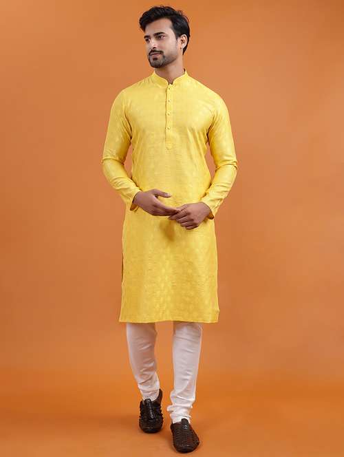 men self design mandarin neck long kurta - 22251974 -  Standard Image - 0