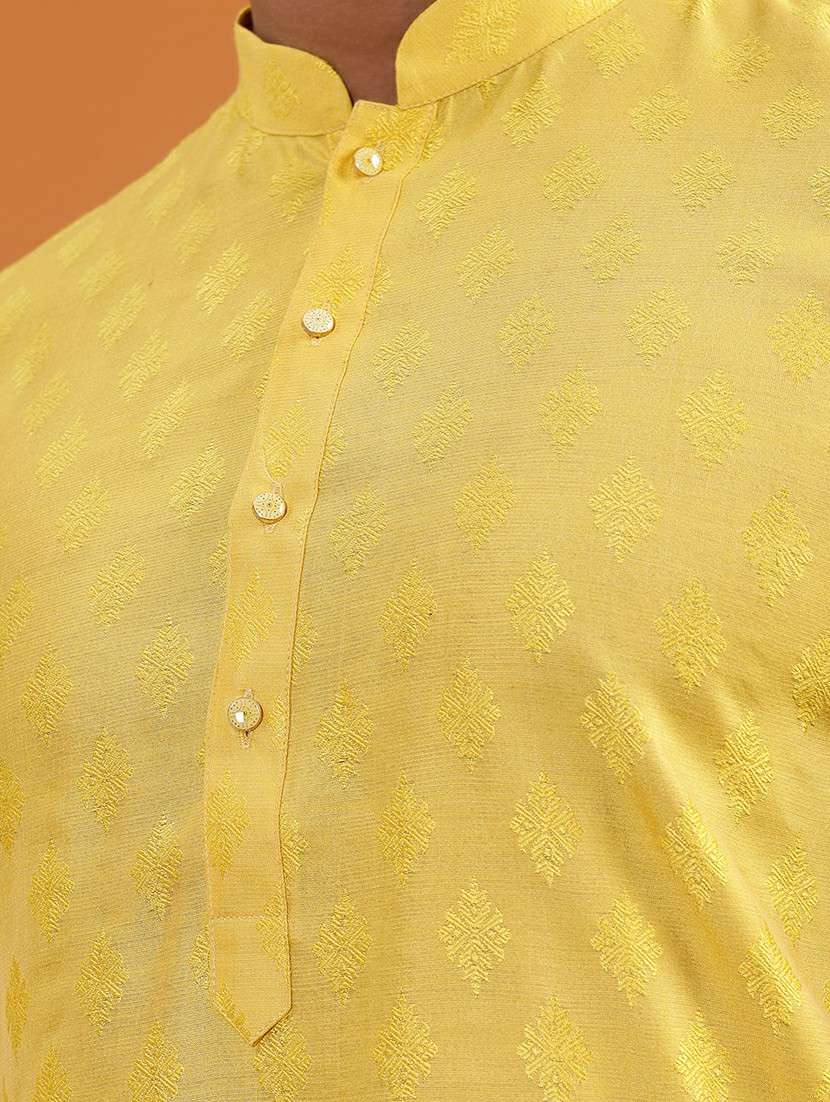 men self design mandarin neck long kurta - 22251974 -  Standard Image - 5