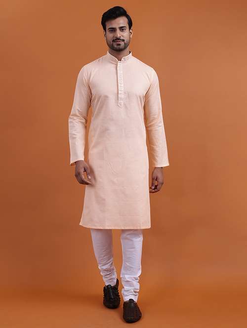 men solid mandarin neck long kurta - 22251977 -  Standard Image - 0