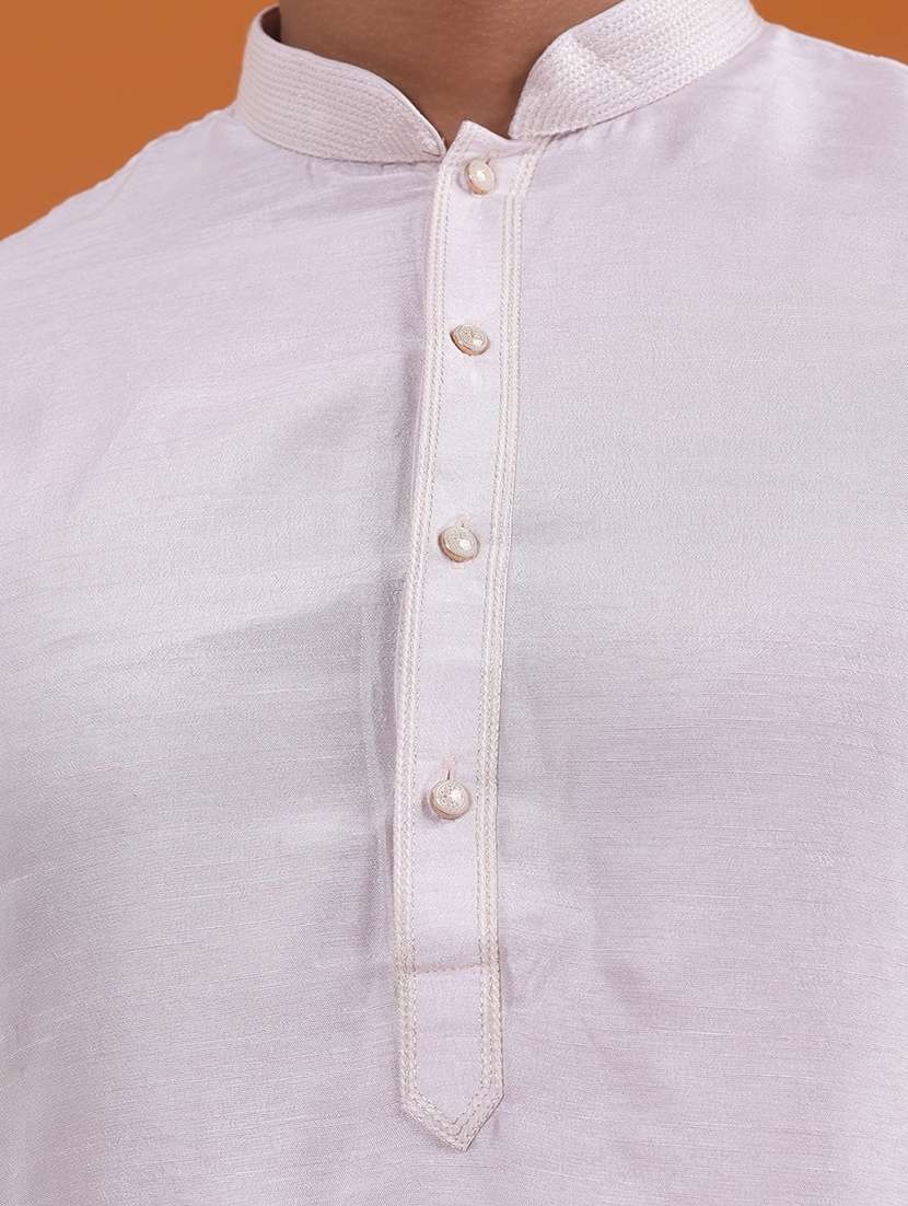 men solid mandarin neck long kurta - 22251982 -  Standard Image - 5