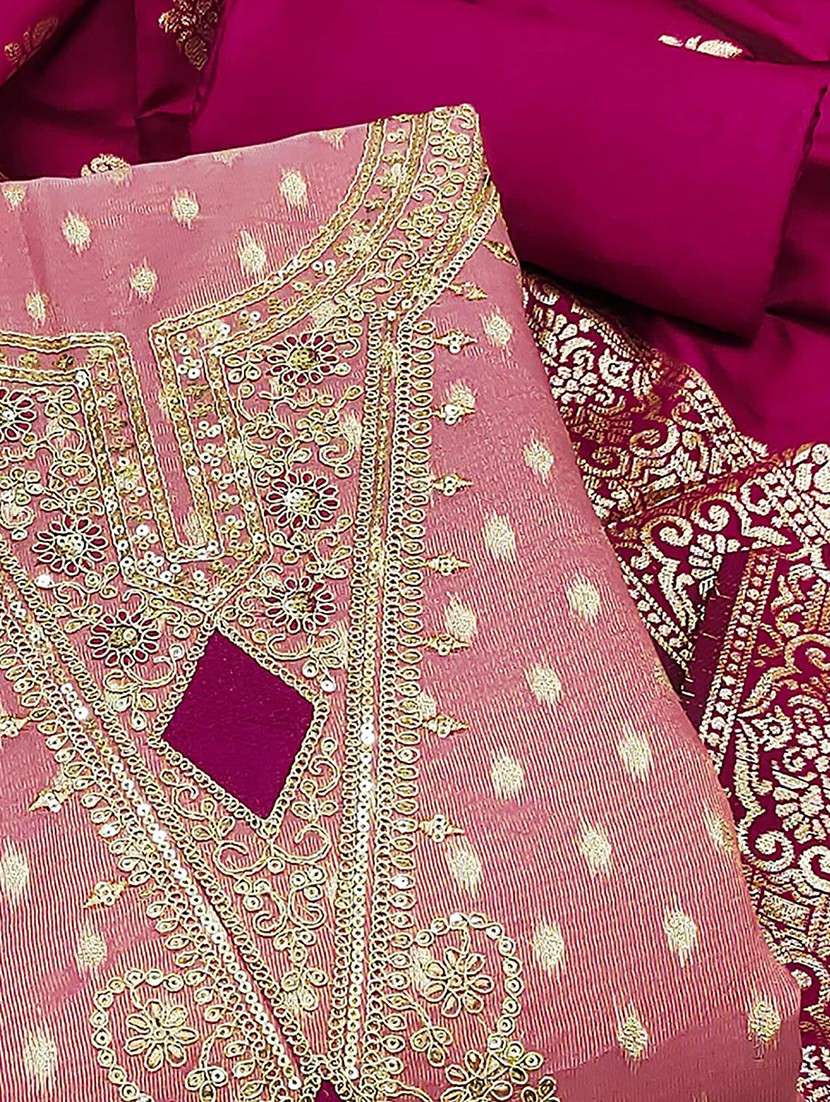women self design embroidered unstitched suit set - 22252002 -  Standard Image - 3