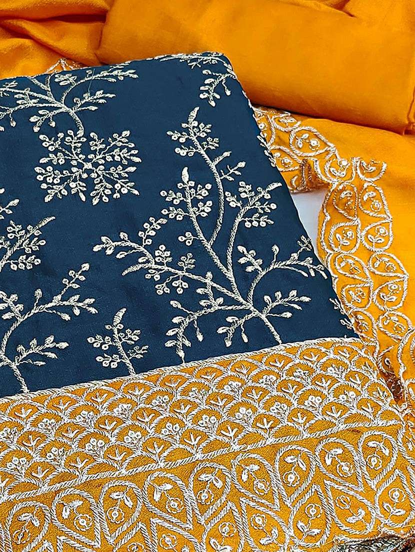 women solid with work unstitched suit set - 22252010 -  Standard Image - 3