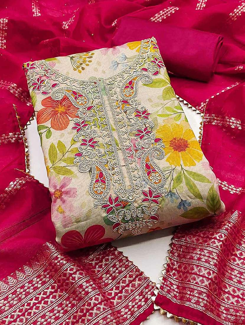 women floral embroidered unstitched suit set - 22252014 -  Zoom Image - 0