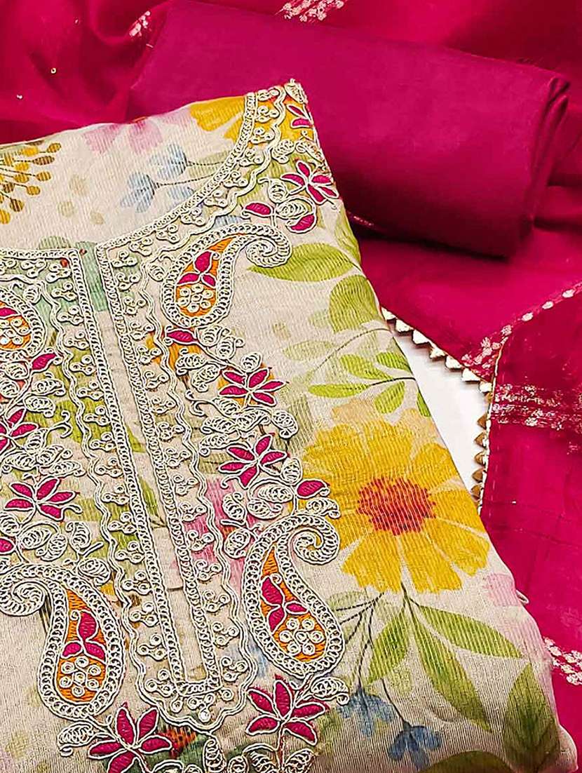 women floral embroidered unstitched suit set - 22252014 -  Standard Image - 3