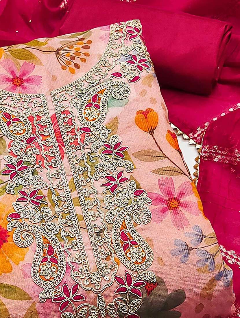 women floral embroidered unstitched suit set - 22252017 -  Standard Image - 3