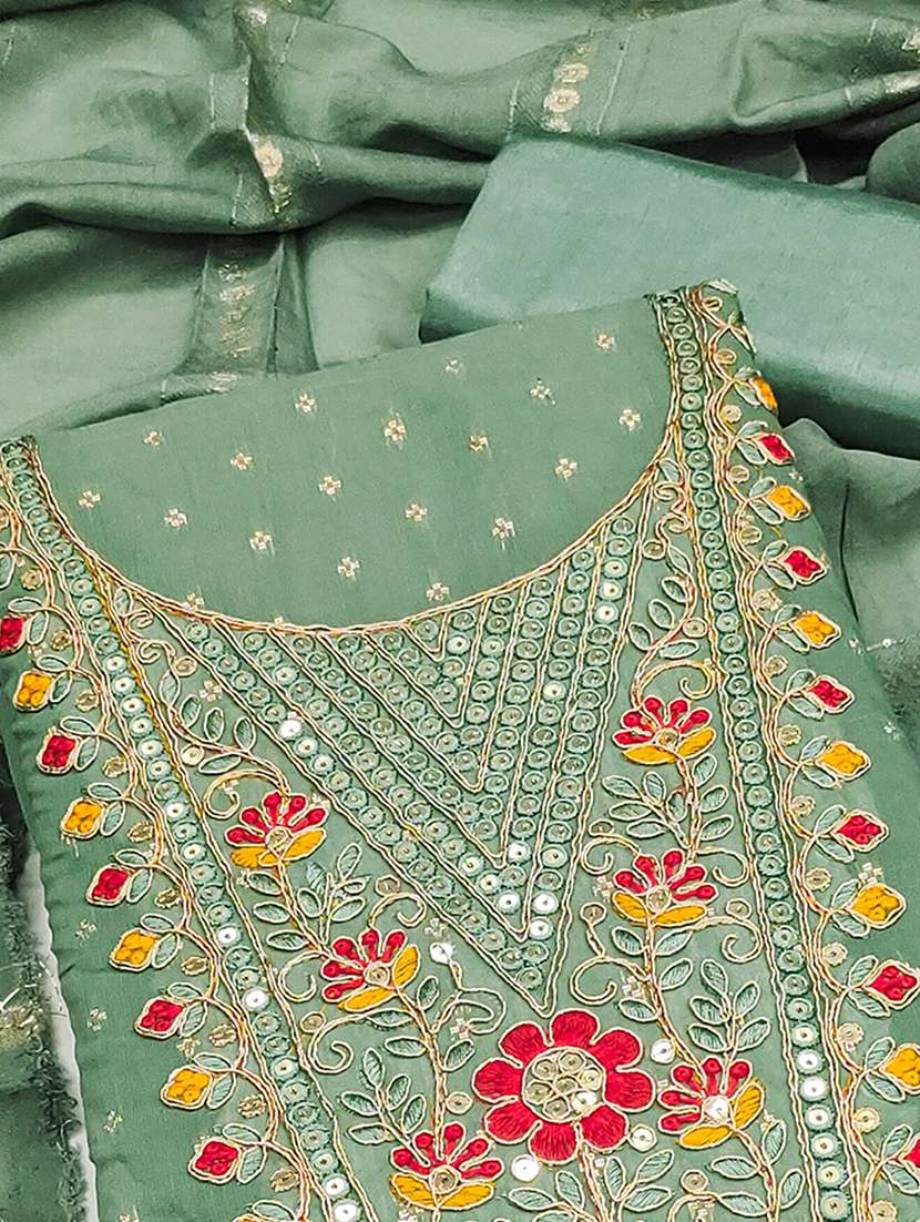 women self design embroidered unstitched suit set - 22252034 -  Standard Image - 3