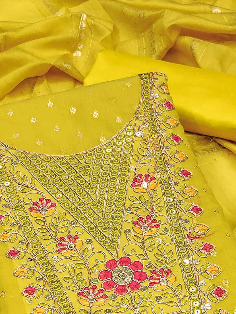 women self design embroidered unstitched suit set - 22252036 -  Standard Image - 3