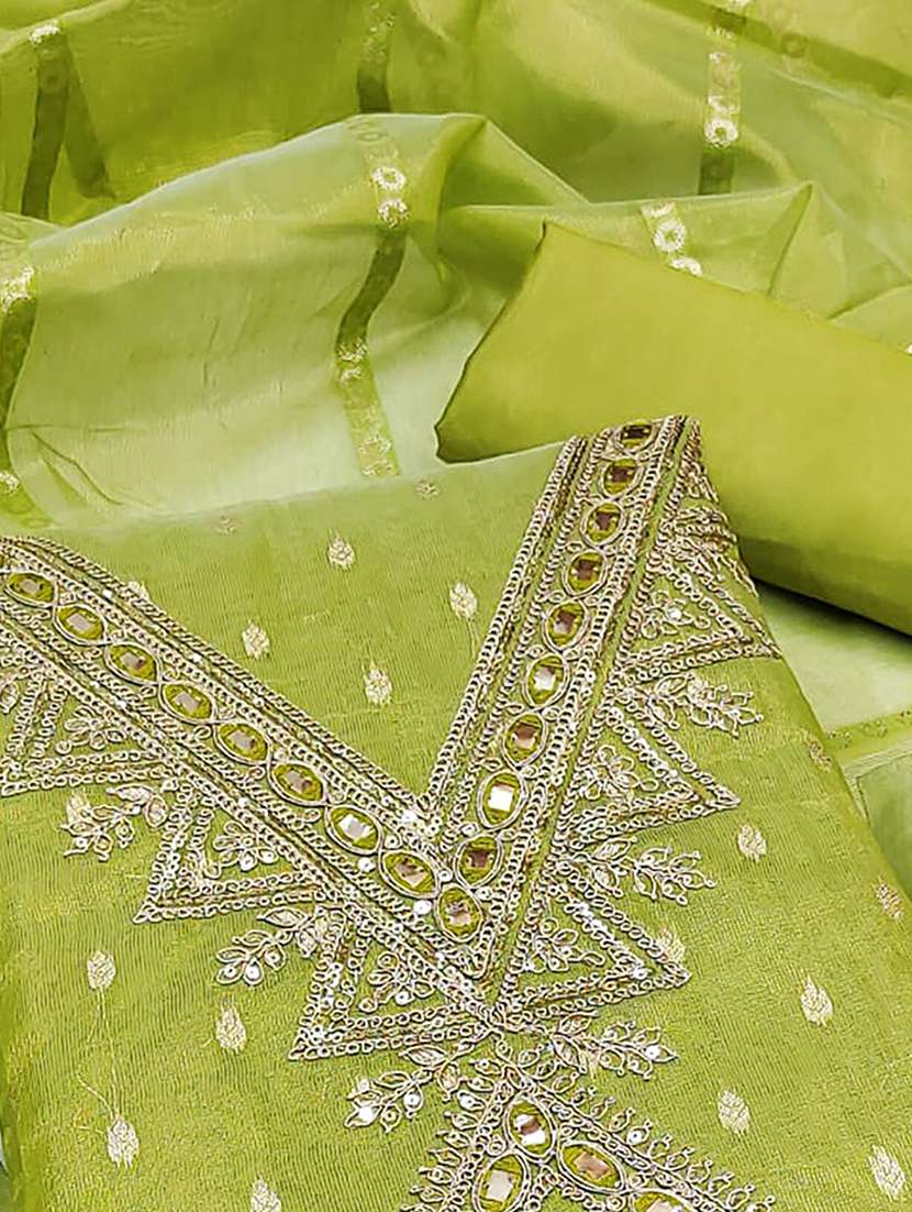 women self design embroidered unstitched suit set - 22252038 -  Standard Image - 3