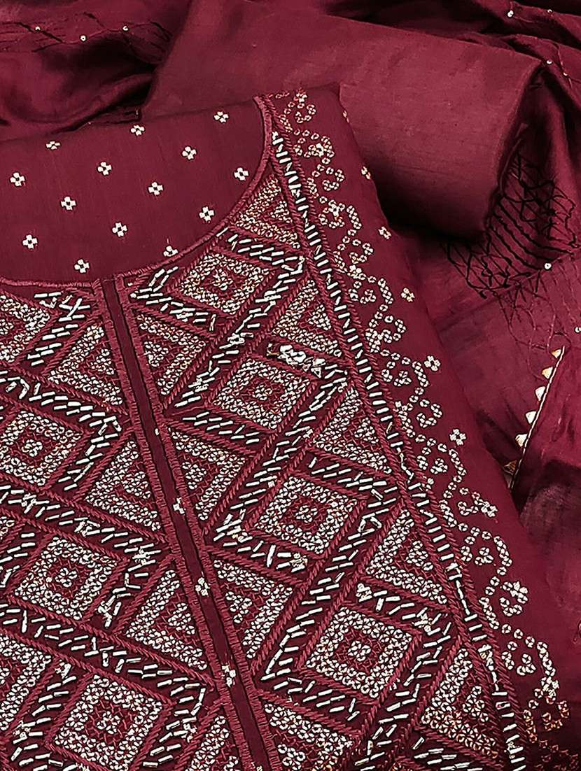 women self design embroidered unstitched suit set - 22252044 -  Standard Image - 3