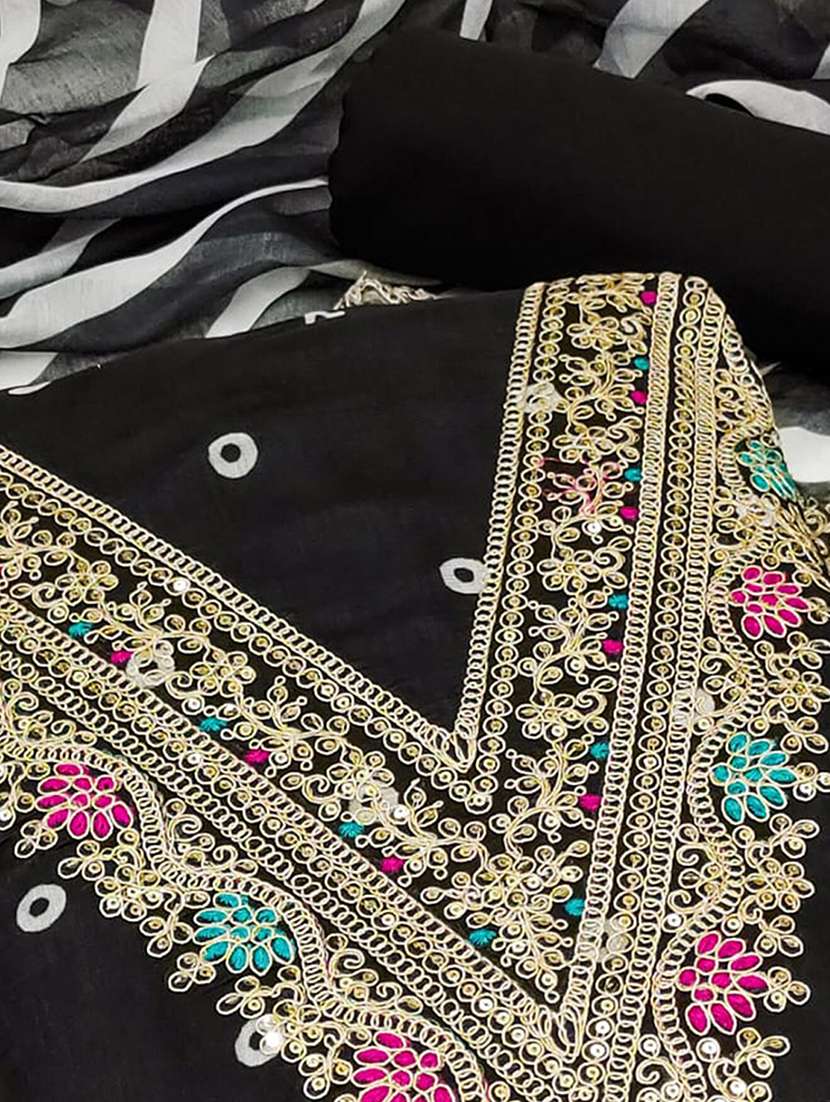 women self design embroidered unstitched suit set - 22252046 -  Standard Image - 3