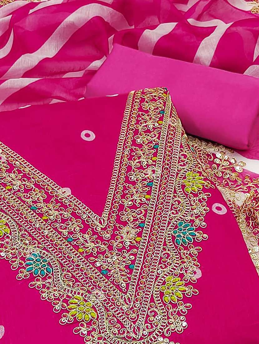 women self design embroidered unstitched suit set - 22252048 -  Standard Image - 3
