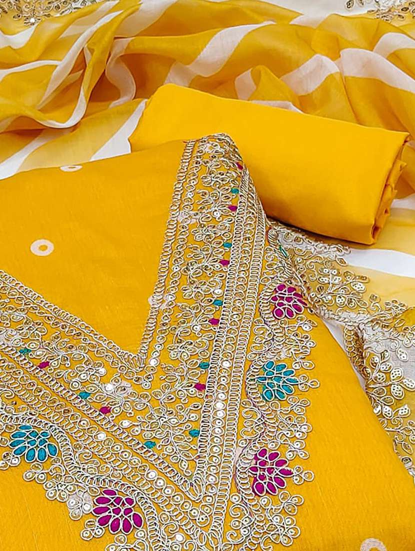 women self design embroidered unstitched suit set - 22252049 -  Standard Image - 3