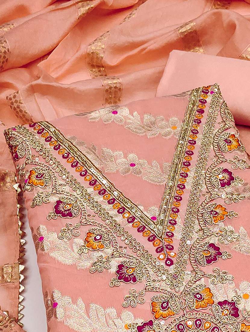 women self design embroidered unstitched suit set - 22252061 -  Standard Image - 3