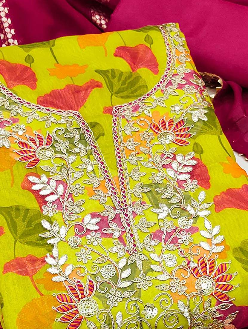 women floral embroidered unstitched suit set - 22252094 -  Standard Image - 3