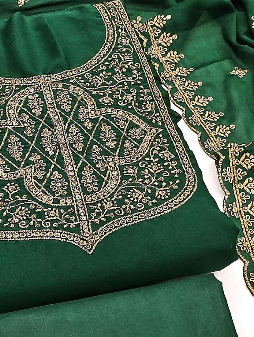 women solid with work unstitched suit set - 22252110 -  Standard Image - 3