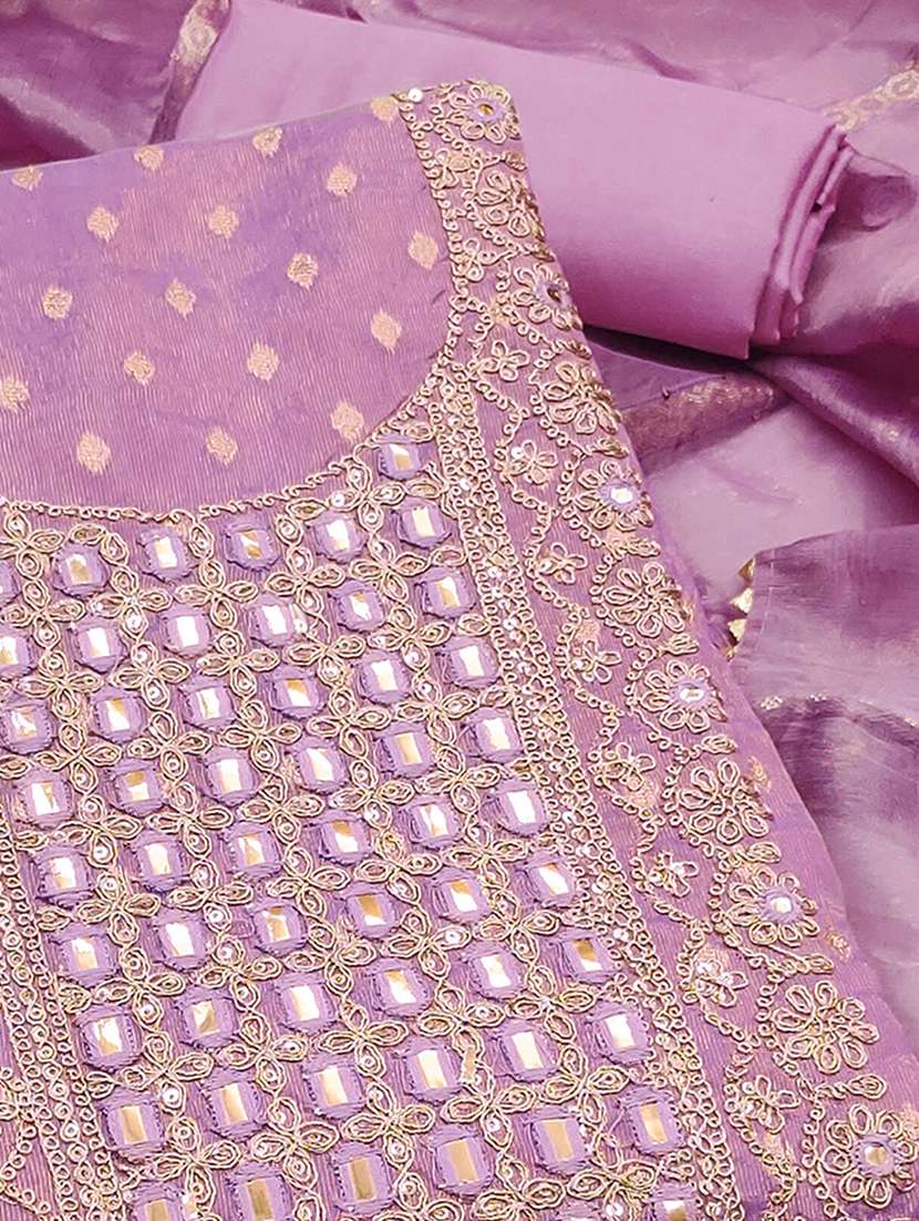 women self design embroidered unstitched suit set - 22252136 -  Standard Image - 3