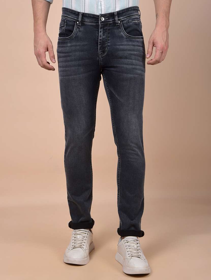 men solid mid rise skinny fit jeans