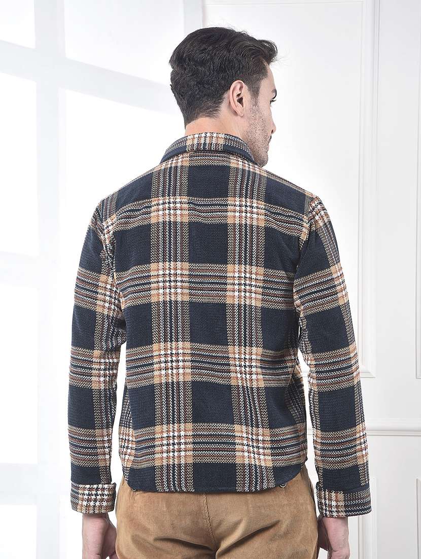 men checkered long sleeve regular fit shacket - 22253145 -  Standard Image - 3