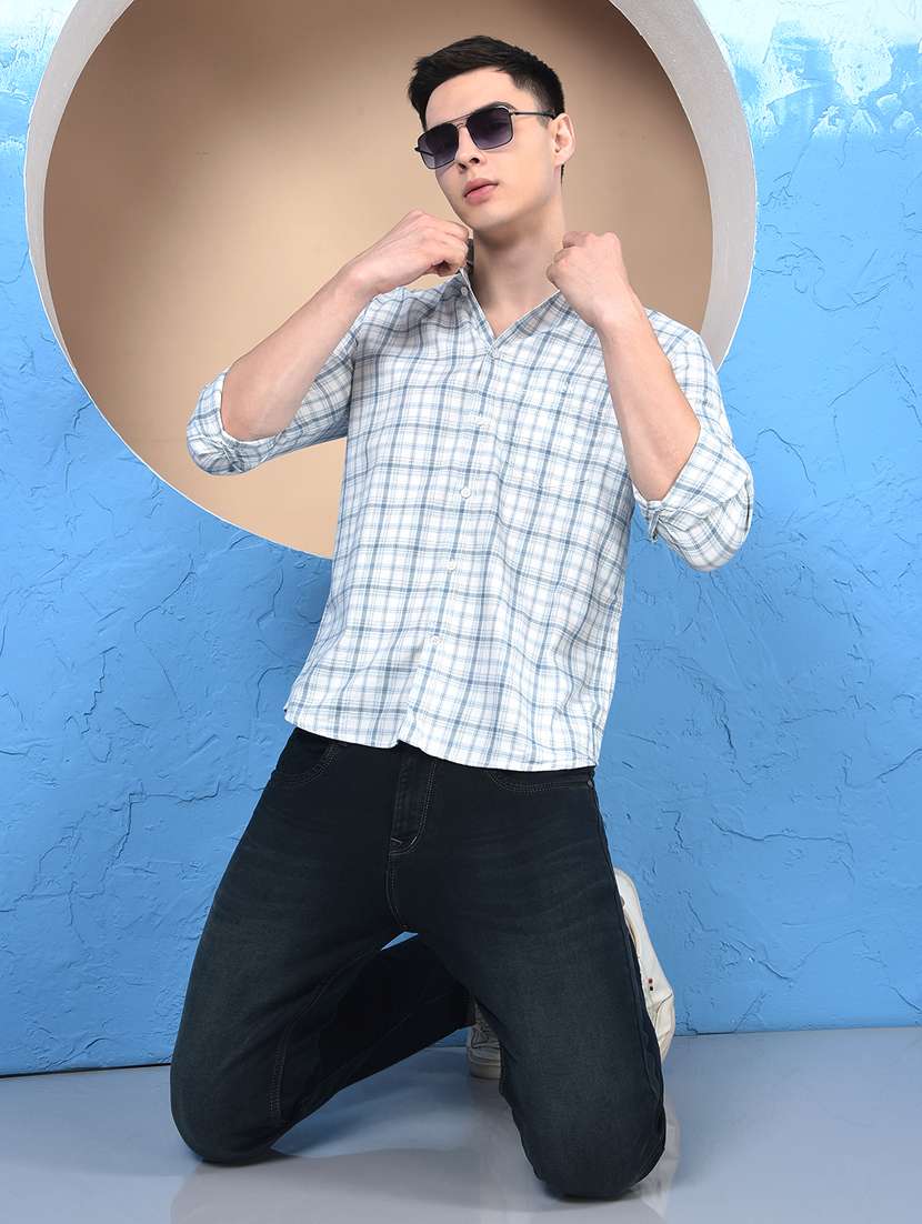 men checkered long sleeve slim fit casual shirt - 22253170 -  Standard Image - 5