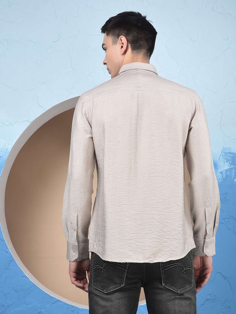 men collared long sleeve casual shirt - 22253183 -  Standard Image - 3