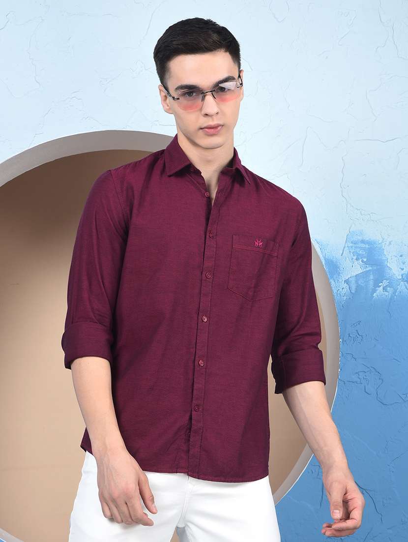 men collared long sleeve casual shirt