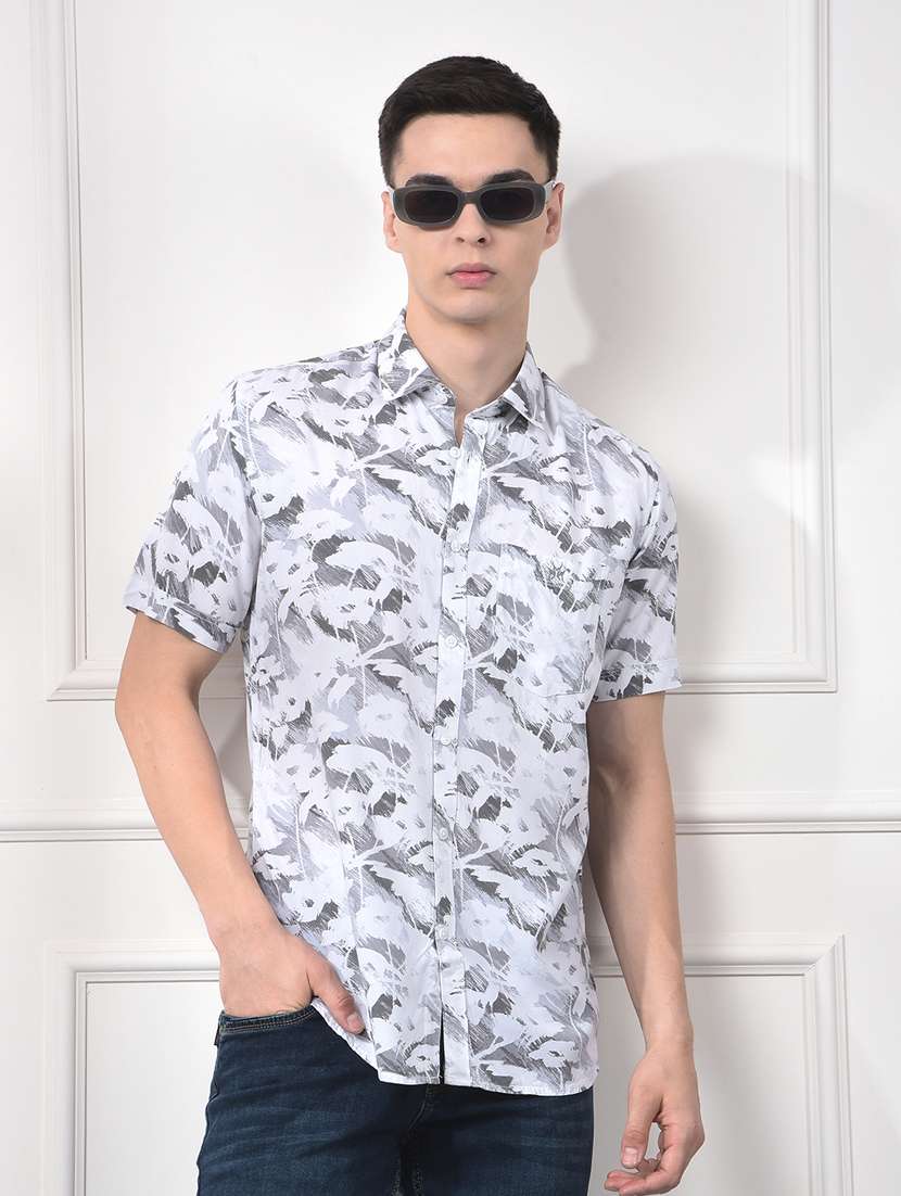 men collared short sleeve casual shirt