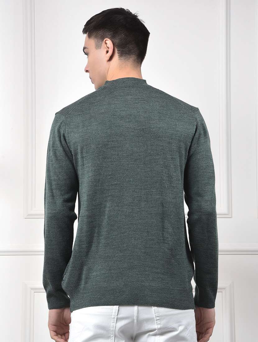 men solid mock neck long sleeve pullover - 22253247 -  Standard Image - 3