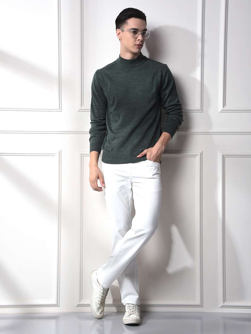 men solid mock neck long sleeve pullover - 22253247 -  Standard Image - 5