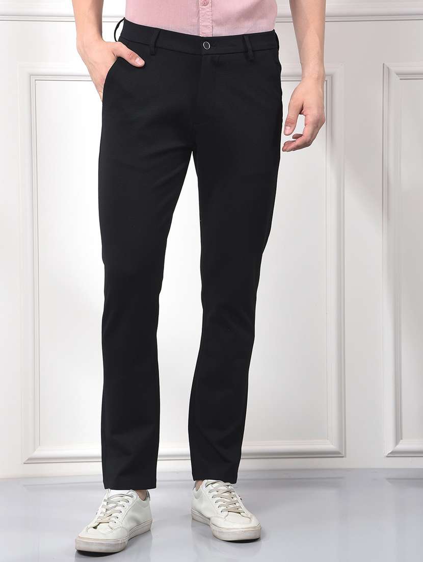 men solid mid rise slim fit chinos 