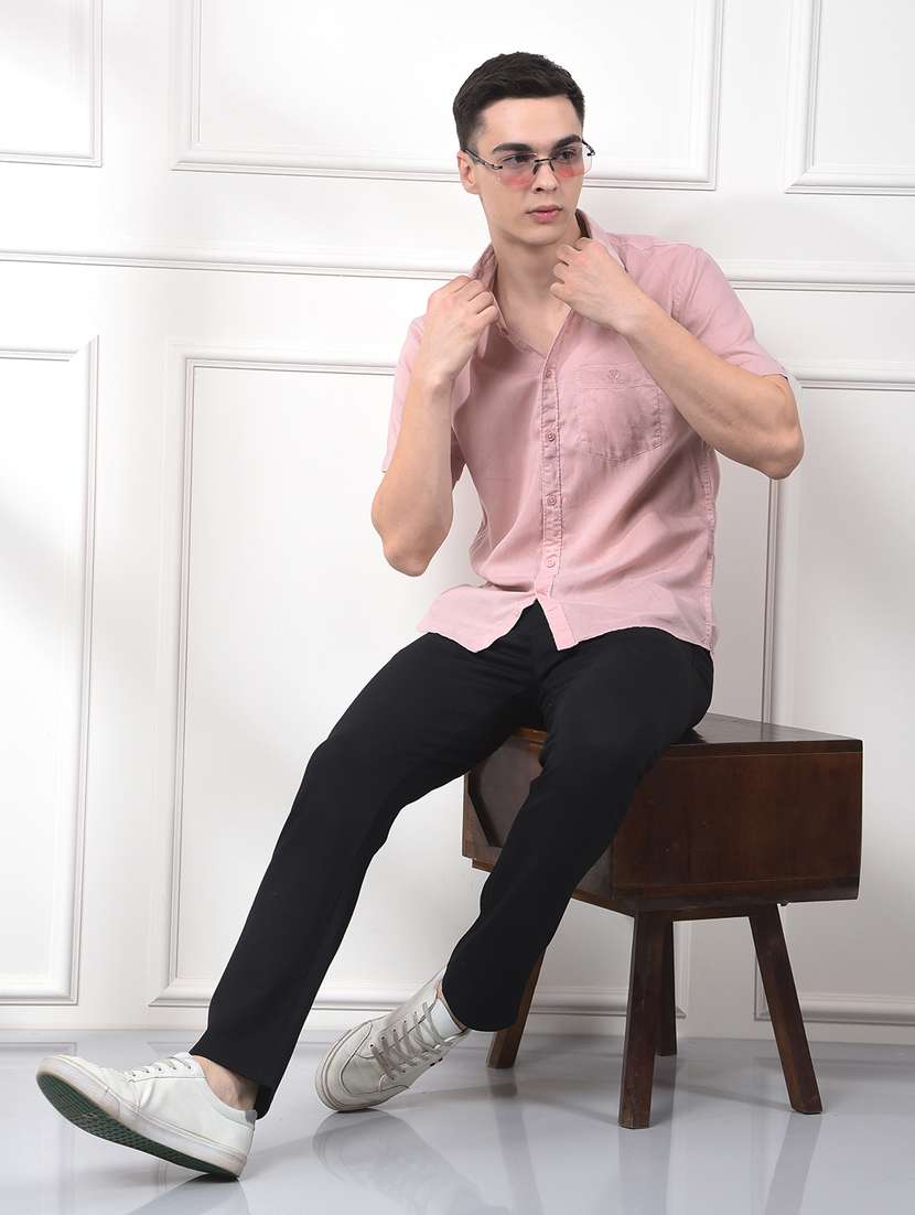 men solid mid rise slim fit chinos  - 22253269 -  Standard Image - 5