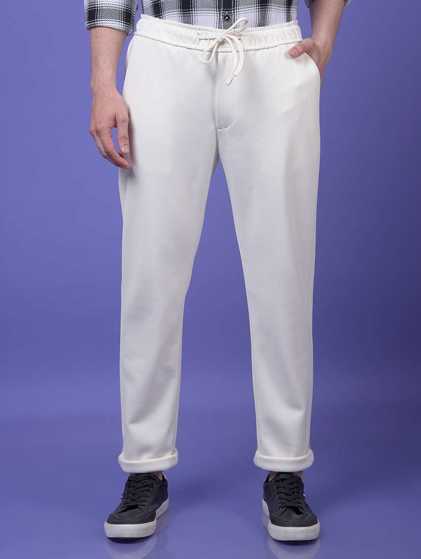 men solid mid rise straight fit chinos 