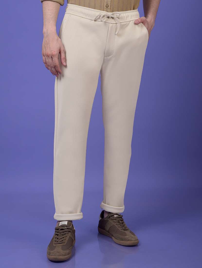 men solid mid rise straight fit chinos 