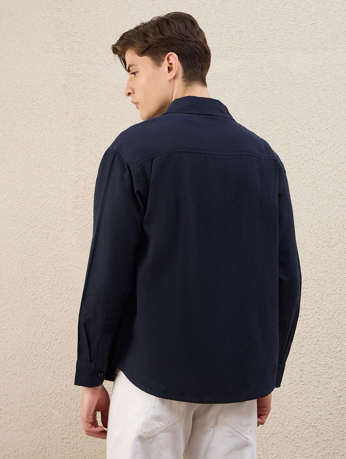 men solid long sleeve oversized casual shirt - 22253288 -  Standard Image - 3