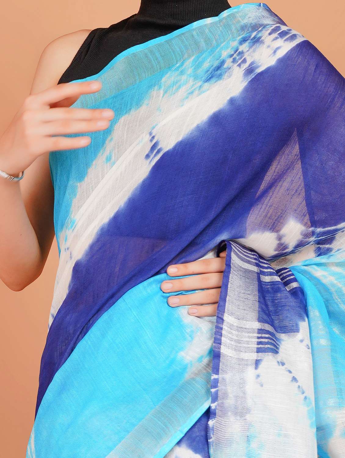 women tie & dye printed saree with blouse - 22253400 -  Standard Image - 5