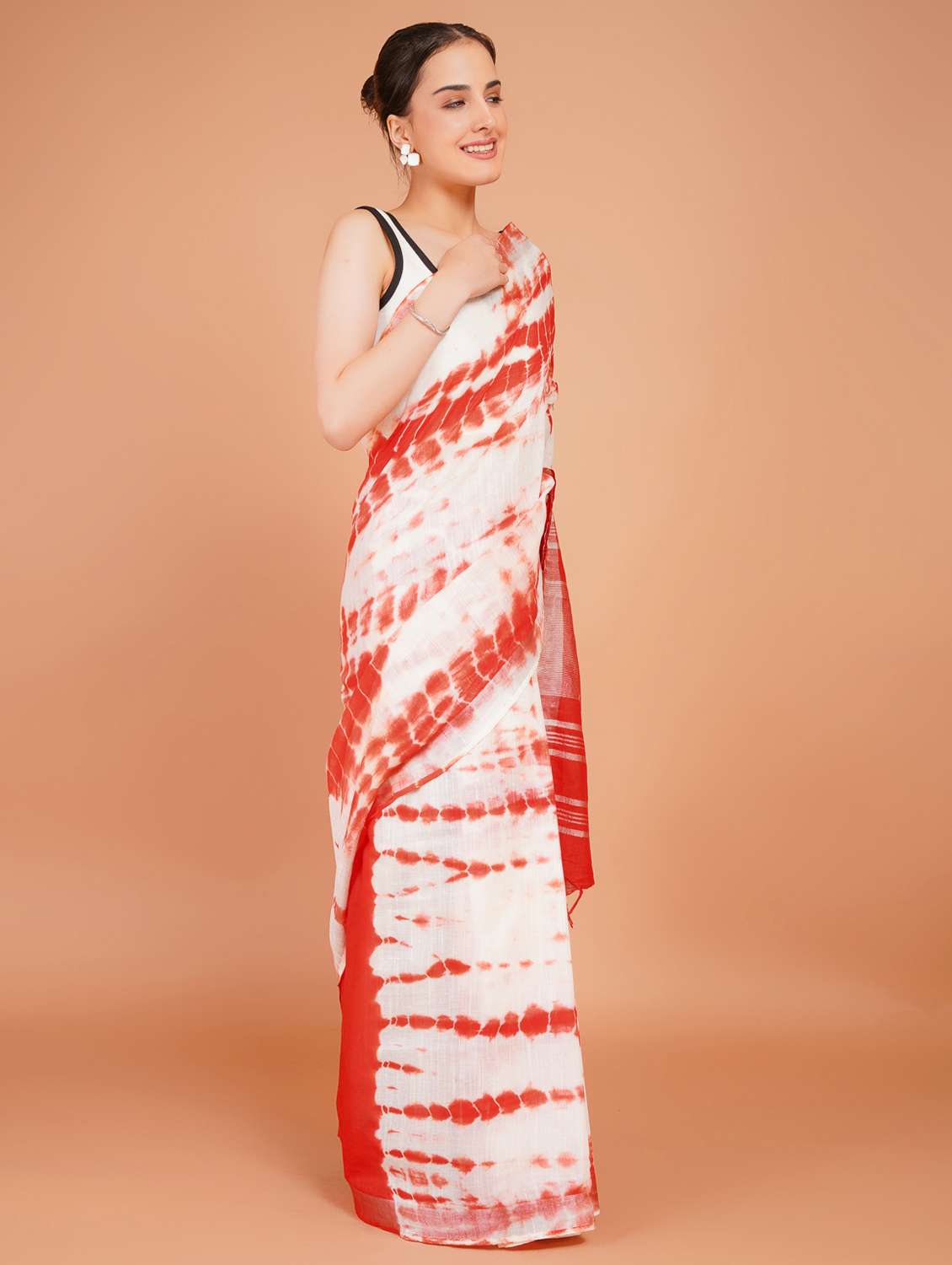 women tie & dye printed saree with blouse - 22253414 -  Standard Image - 3