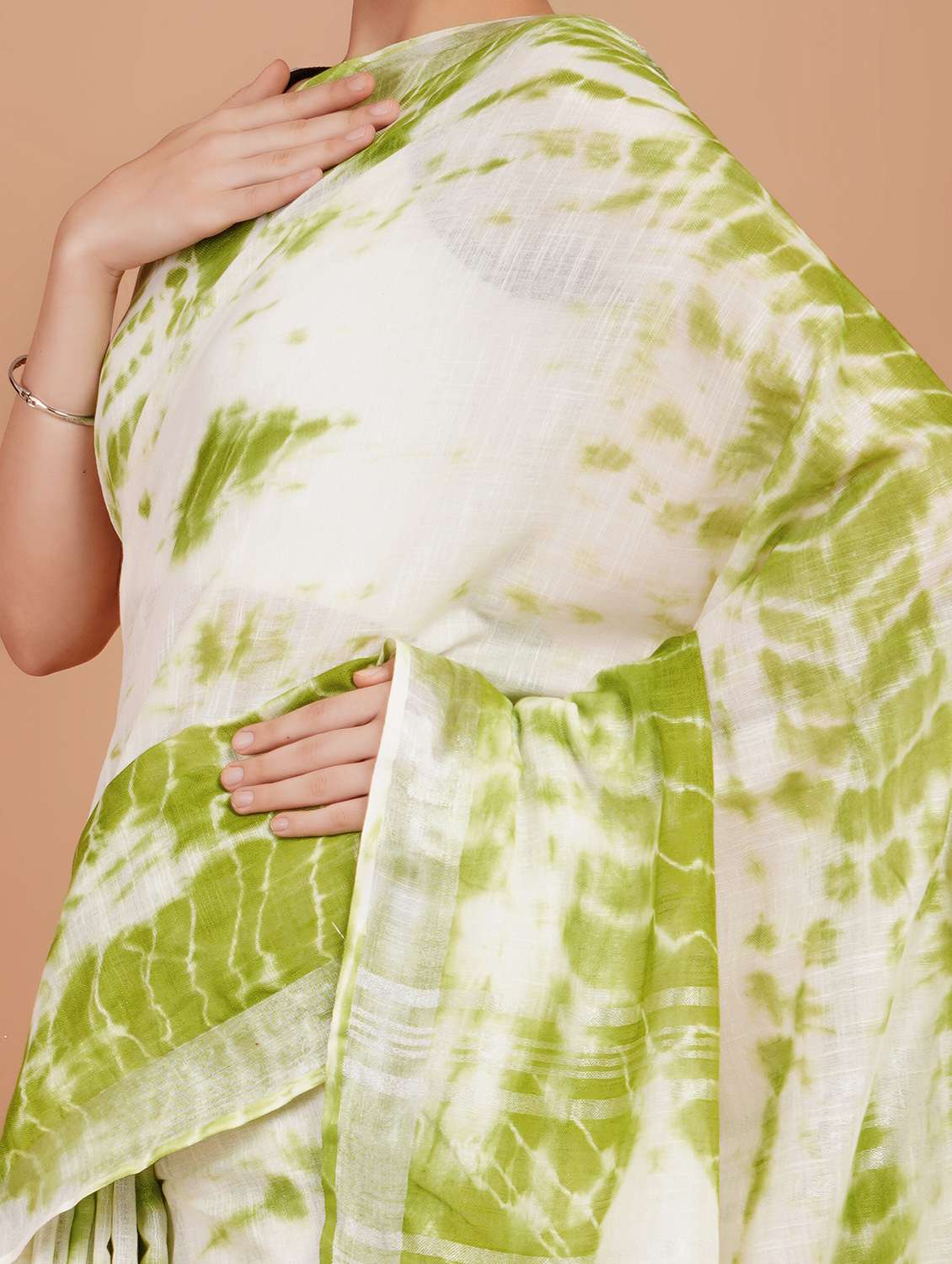 women tie & dye printed saree with blouse - 22253418 -  Standard Image - 5