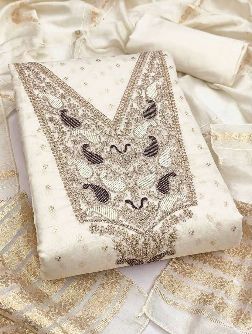 women self design unstitched suit set