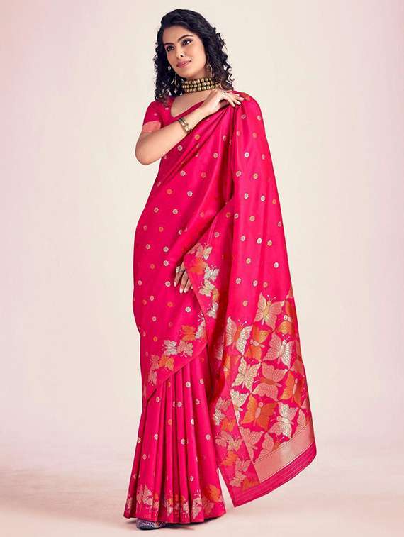 women self design banarasi saree with blouse
